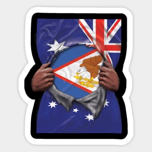 Australian Samoa Flag Australian Flag Ripped - Gift for Australian Samoan From Australian Samoa Sticker